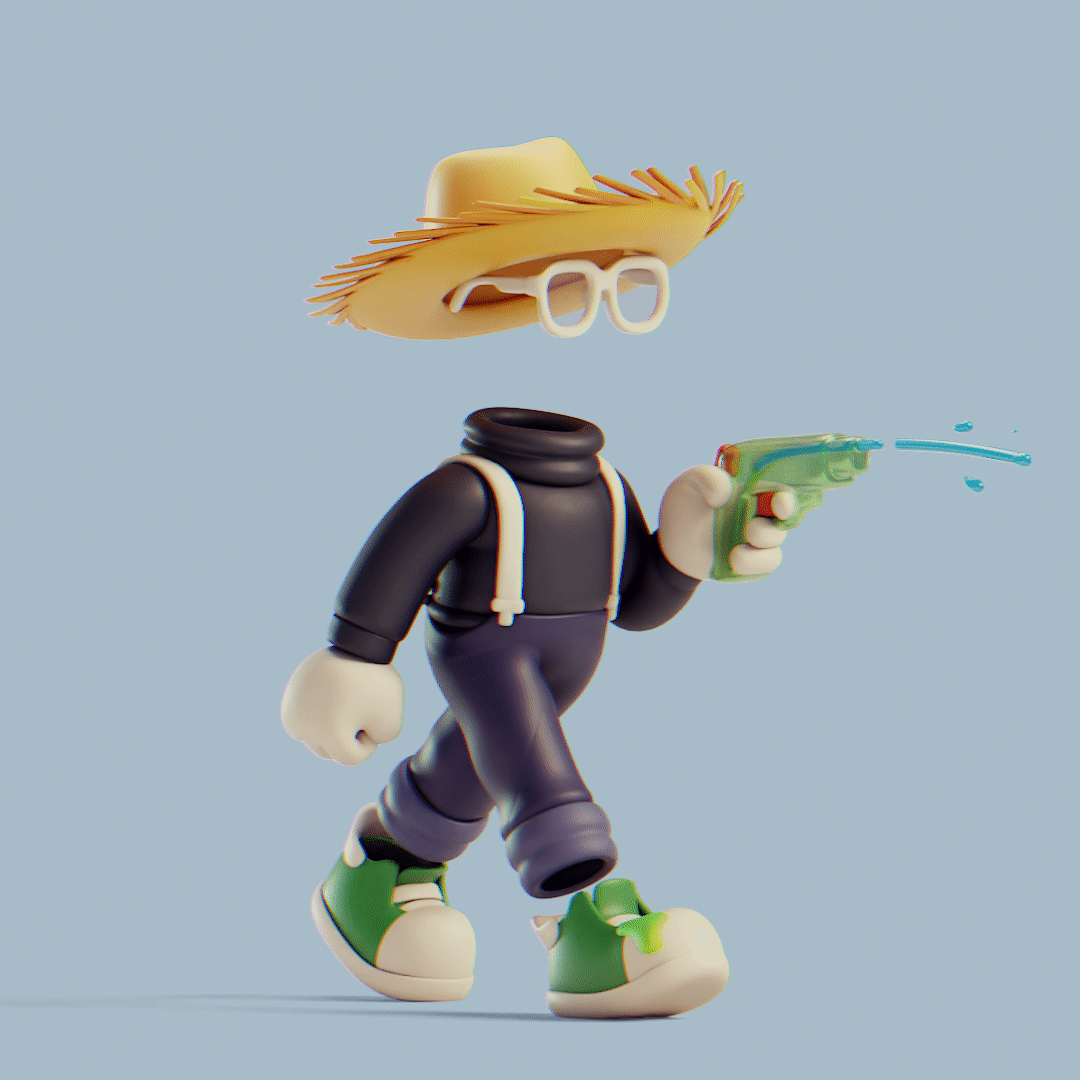 3D Invisible Friends artwork — an animated 3D figure